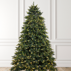 Premium Layered Foliage PE Xmas Tree with Pre-installed Warm Lights