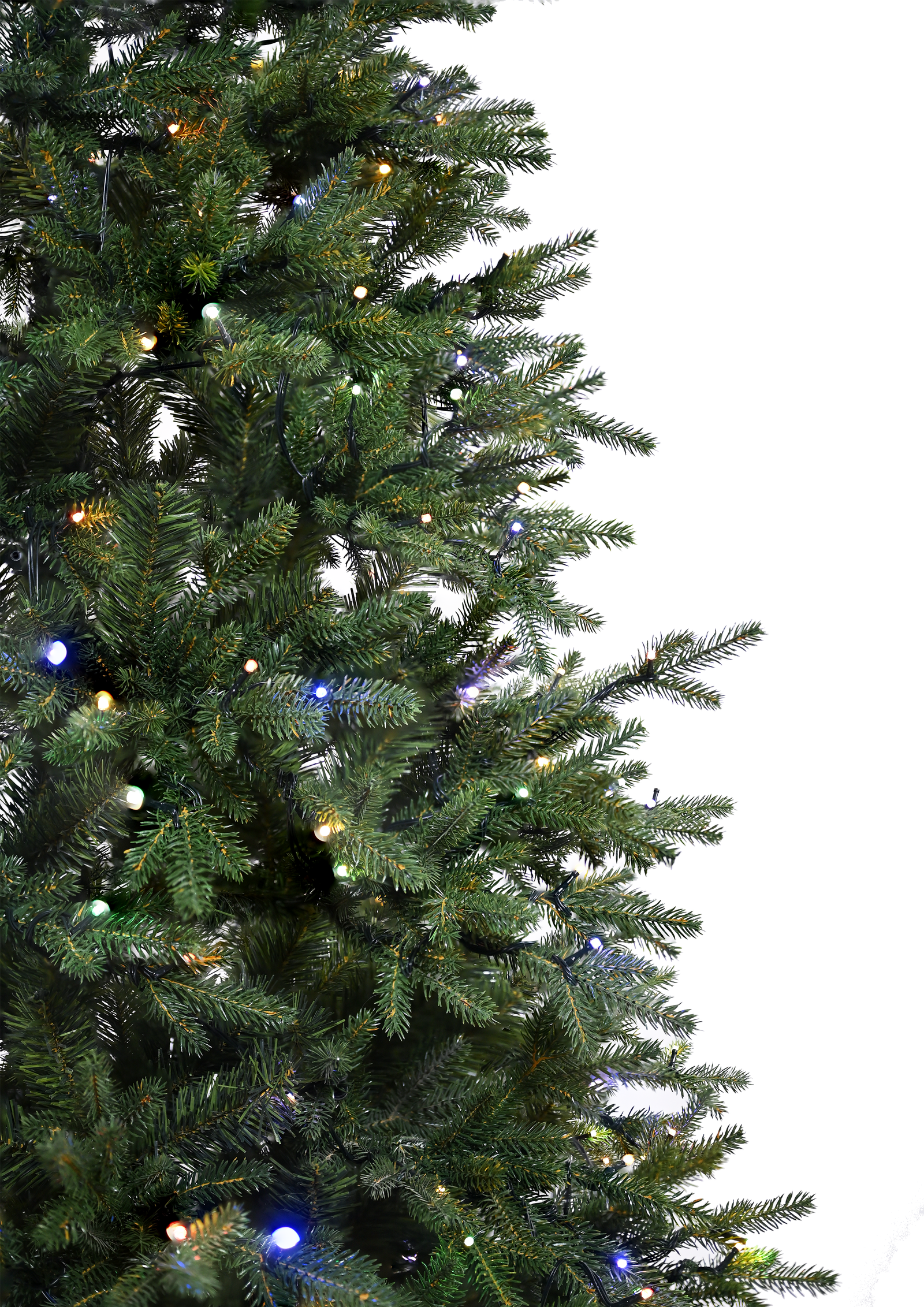 Pre-lit Dense PE Artificial Christmas Tree with Multicolor LED Lights - Image 3