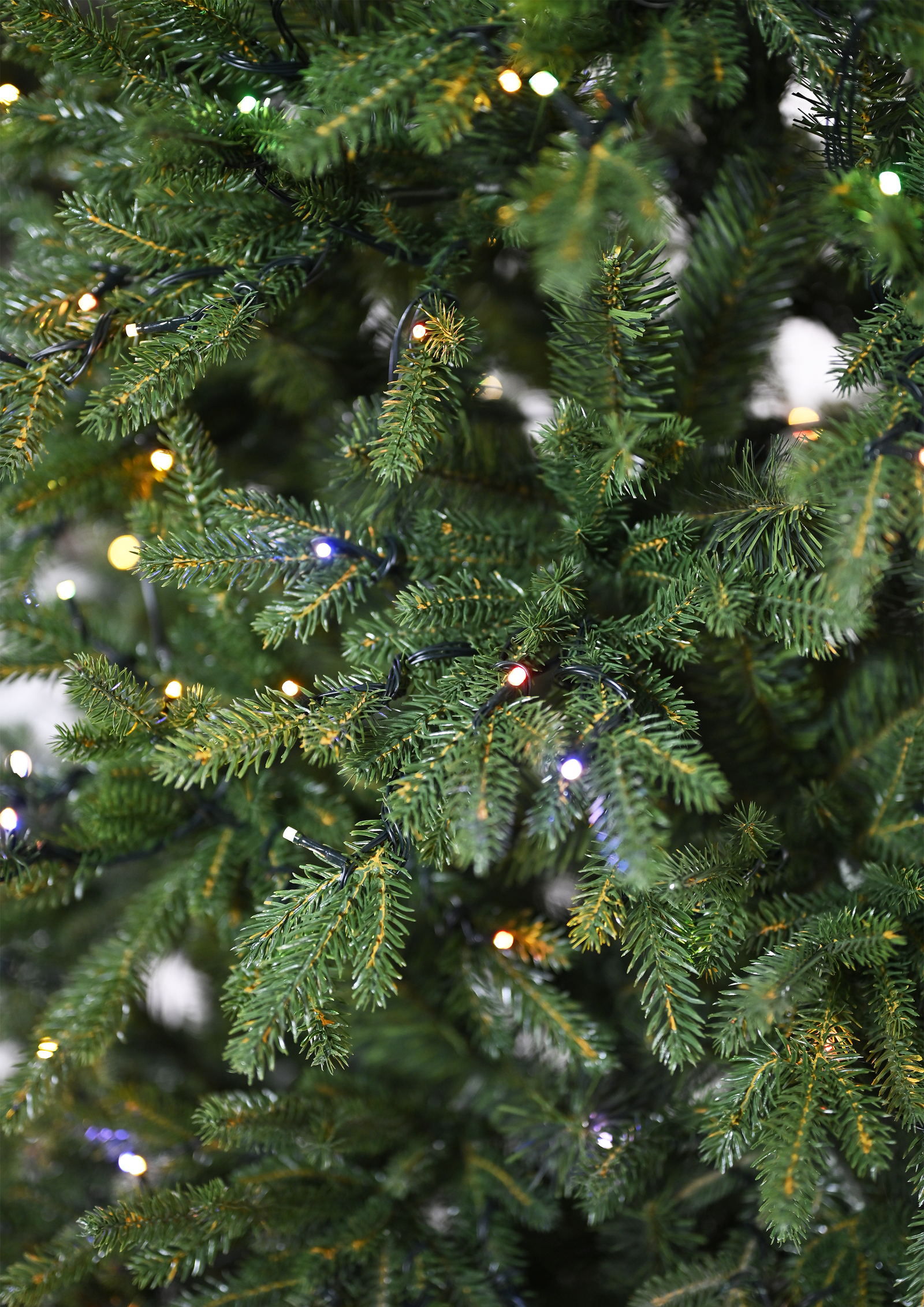 Pre-lit Dense PE Artificial Christmas Tree with Multicolor LED Lights - Image 4