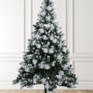 Pre-lit Snow-Flocked Pine Needle Artificial Christmas Tree